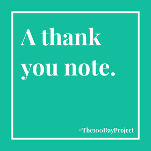 A thank you note.